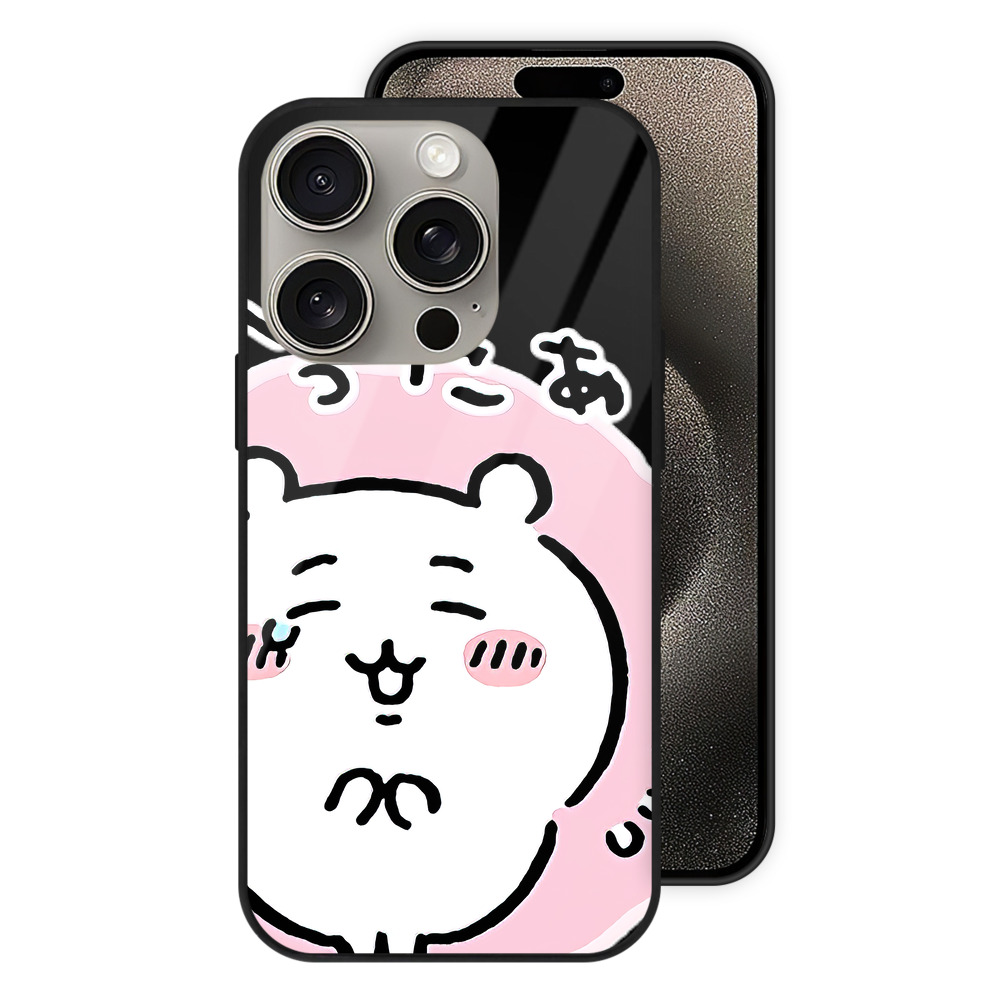 （画像用） ちいかわ ちいかわ Chii-kawa chiikawa 【iPhone15Pro対応】スマホケース 耐衝撃＆黄変防止 背面ガラス