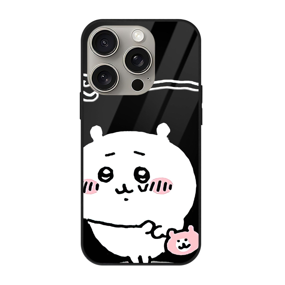 （画像用） ちいかわ ちいかわ Chii-kawa chiikawa 【iPhone15Pro対応】スマホケース 耐衝撃＆黄変防止 背面ガラス