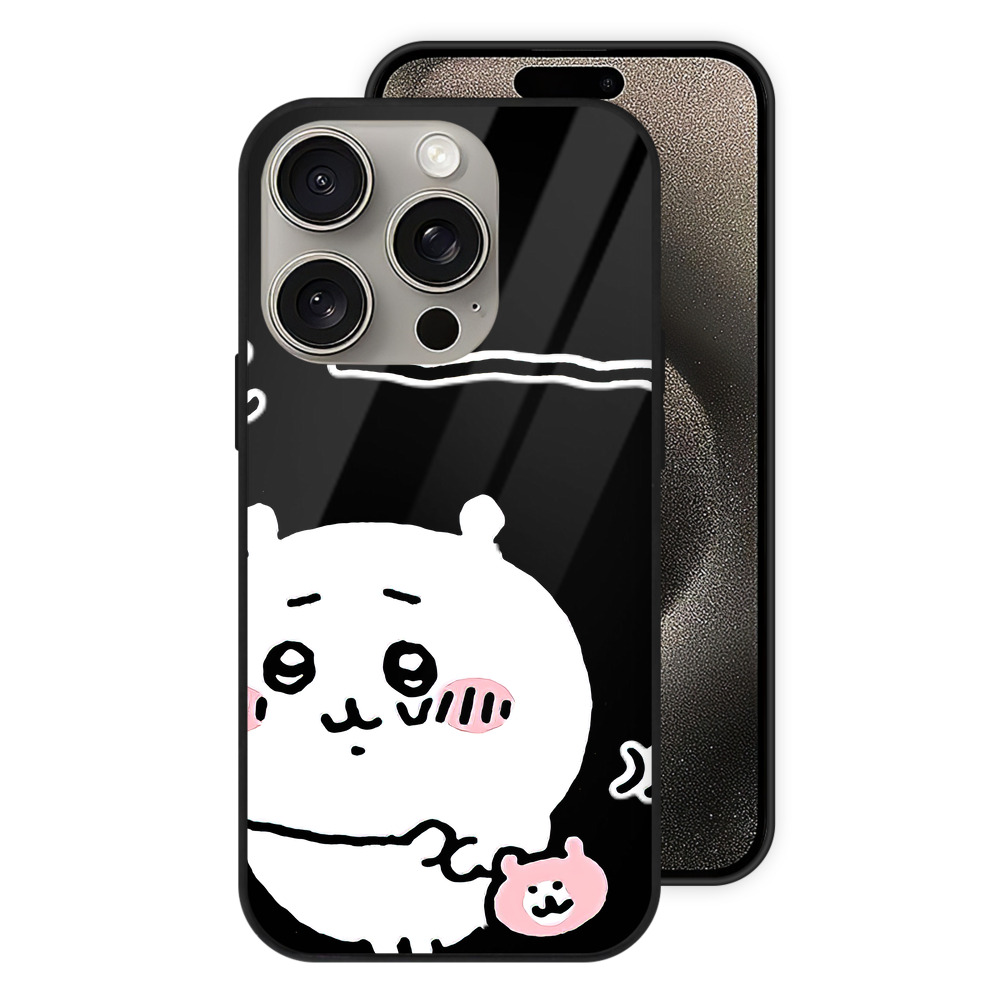 （画像用） ちいかわ ちいかわ Chii-kawa chiikawa 【iPhone15Pro対応】スマホケース 耐衝撃＆黄変防止 背面ガラス