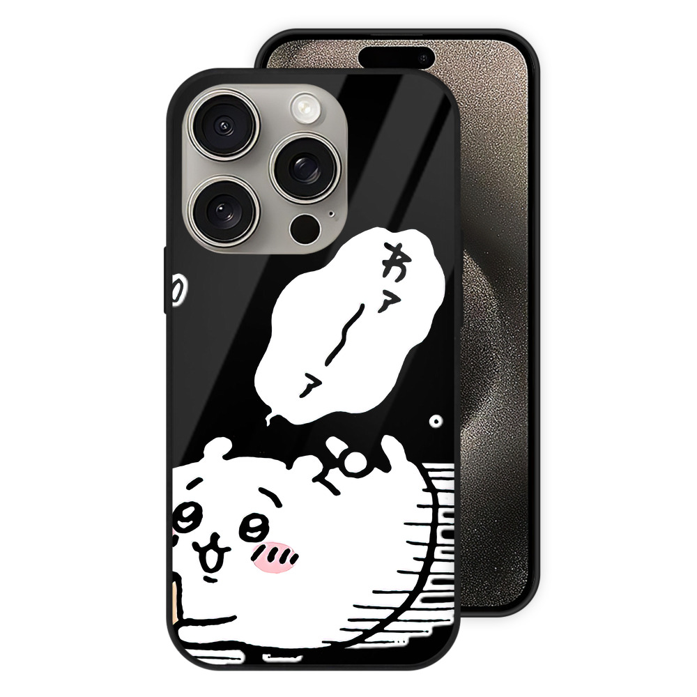 （画像用） ちいかわ ちいかわ Chii-kawa chiikawa 【iPhone15Pro対応】スマホケース 耐衝撃＆黄変防止 背面ガラス