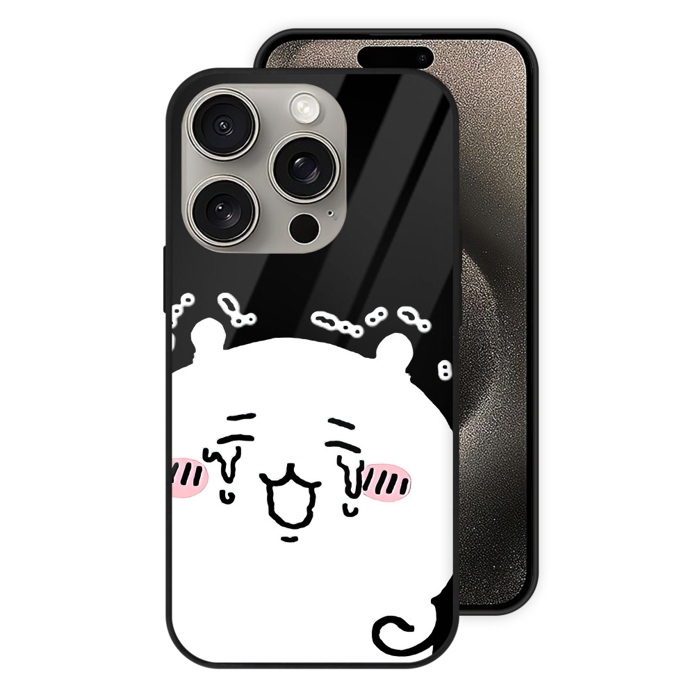 （画像用） ちいかわ ちいかわ Chii-kawa chiikawa 【iPhone15Pro対応】スマホケース 耐衝撃＆黄変防止 背面ガラス