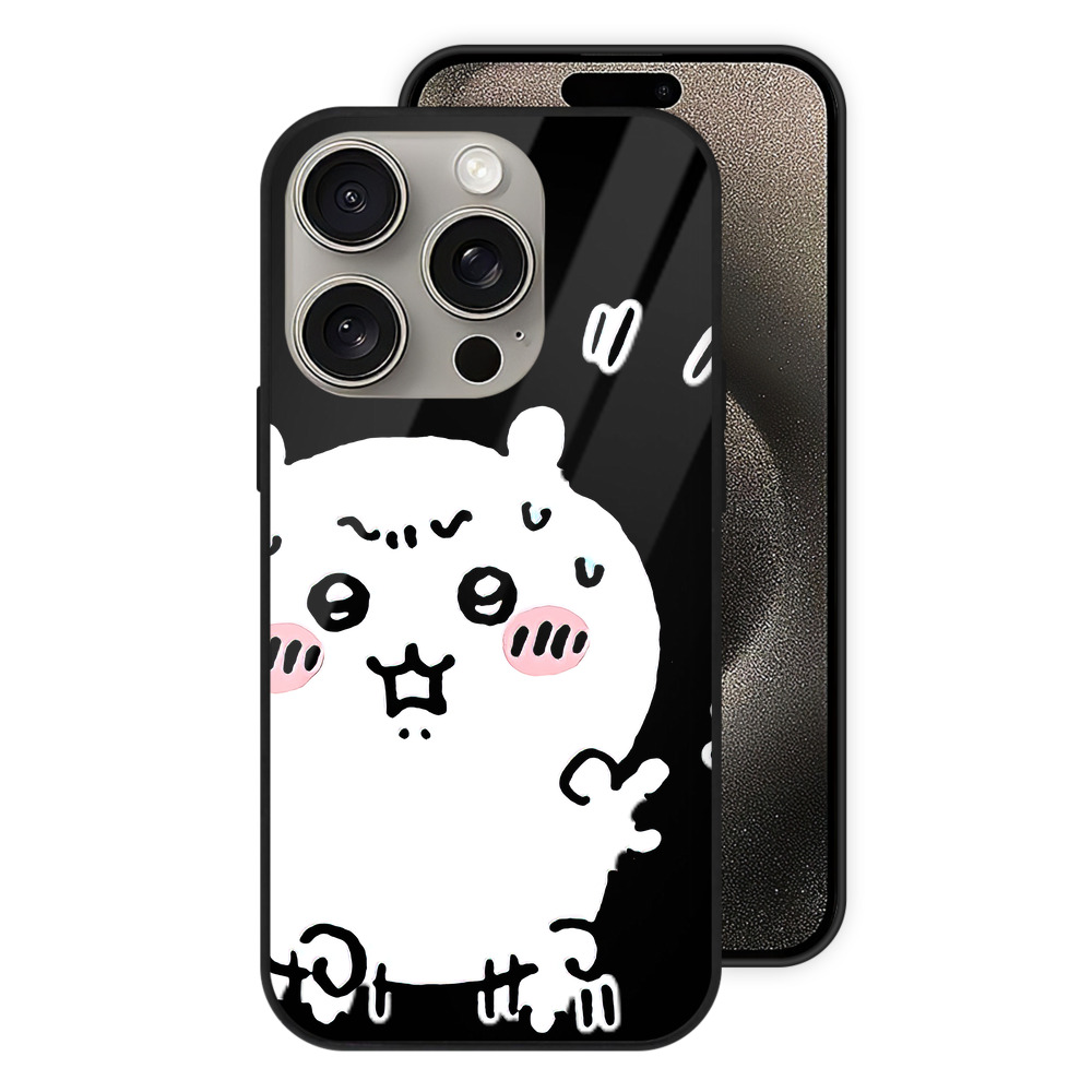 （画像用） ちいかわ ちいかわ Chii-kawa chiikawa 【iPhone15Pro対応】スマホケース 耐衝撃＆黄変防止 背面ガラス
