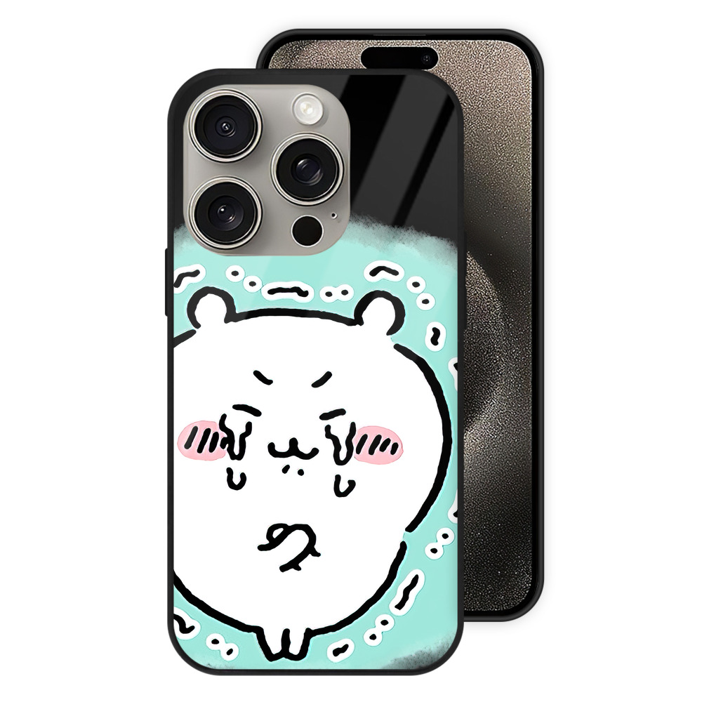 （画像用） ちいかわ ちいかわ Chii-kawa chiikawa 【iPhone15Pro対応】スマホケース 耐衝撃＆黄変防止 背面ガラス