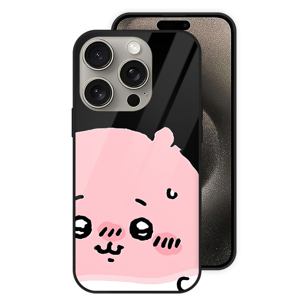 （画像用） ちいかわ ちいかわ Chii-kawa chiikawa 【iPhone15Pro対応】スマホケース 耐衝撃＆黄変防止 背面ガラス