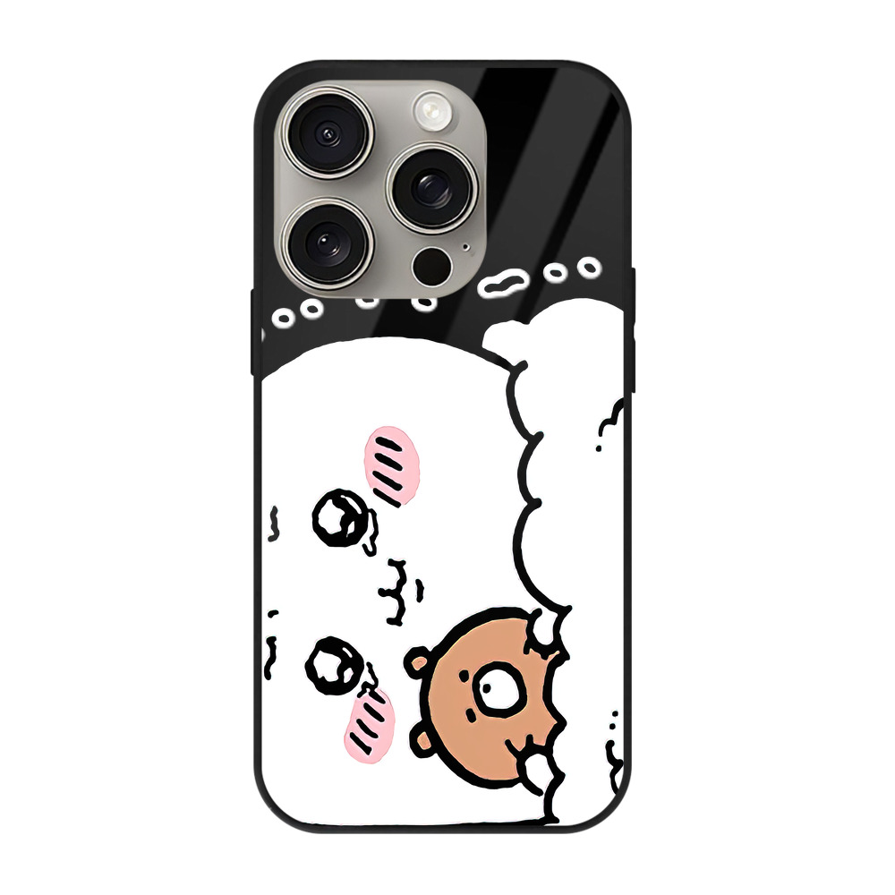 （画像用） ちいかわ ちいかわ Chii-kawa chiikawa 【iPhone15Pro対応】スマホケース 耐衝撃＆黄変防止 背面ガラス
