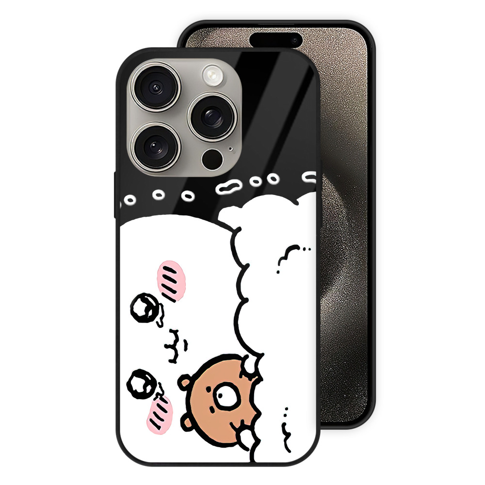 （画像用） ちいかわ ちいかわ Chii-kawa chiikawa 【iPhone15Pro対応】スマホケース 耐衝撃＆黄変防止 背面ガラス