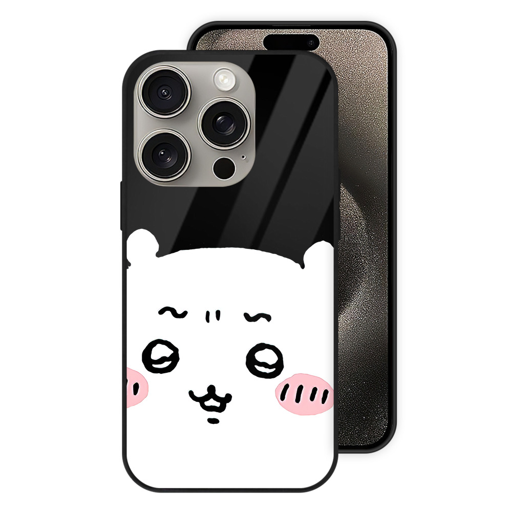 （画像用） ちいかわ ちいかわ Chii-kawa chiikawa 【iPhone15Pro対応】スマホケース 耐衝撃＆黄変防止 背面ガラス