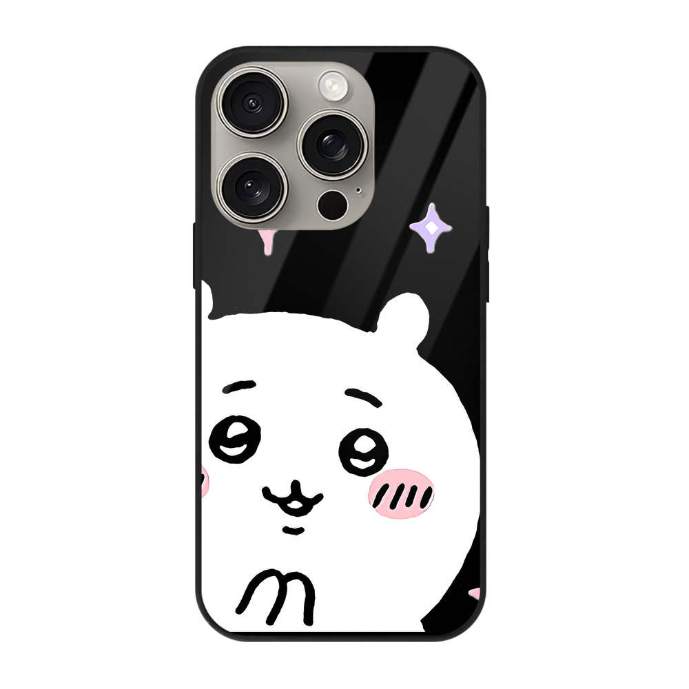 （画像用） ちいかわ ちいかわ Chii-kawa chiikawa 【iPhone15Pro対応】スマホケース 耐衝撃＆黄変防止 背面ガラス