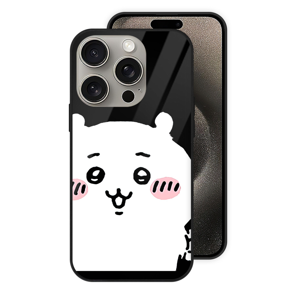 （画像用） ちいかわ ちいかわ Chii-kawa chiikawa 【iPhone15Pro対応】スマホケース 耐衝撃＆黄変防止 背面ガラス