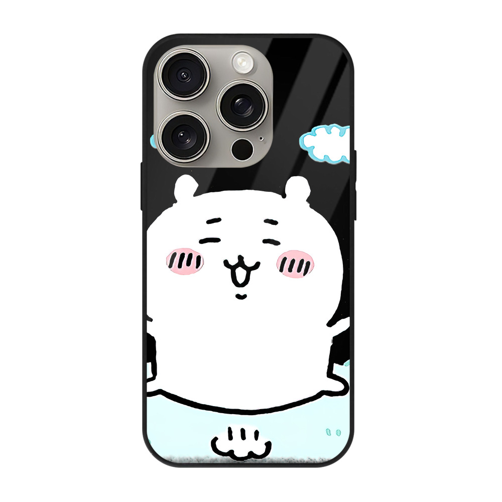（画像用） ちいかわ ちいかわ Chii-kawa chiikawa 【iPhone15Pro対応】スマホケース 耐衝撃＆黄変防止 背面ガラス