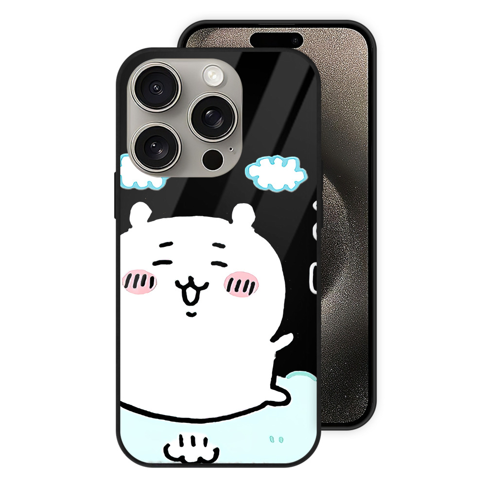 （画像用） ちいかわ ちいかわ Chii-kawa chiikawa 【iPhone15Pro対応】スマホケース 耐衝撃＆黄変防止 背面ガラス