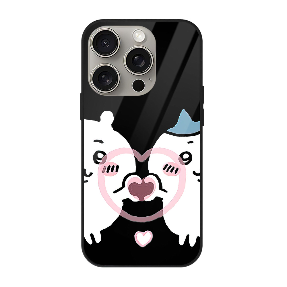 （画像用） ちいかわ ちいかわ Chii-kawa chiikawa 【iPhone15Pro対応】スマホケース 耐衝撃＆黄変防止 背面ガラス