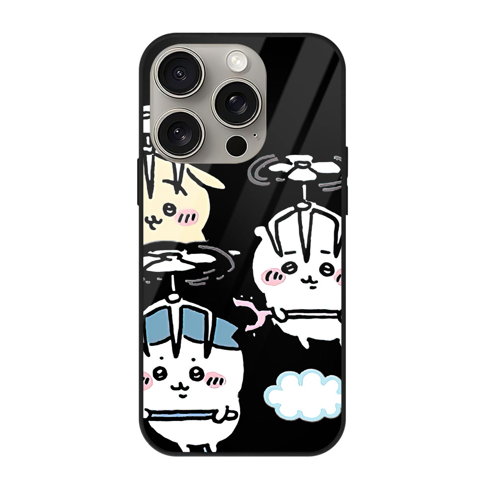 （画像用） ちいかわ ちいかわ Chii-kawa chiikawa 【iPhone15Pro対応】スマホケース 耐衝撃＆黄変防止 背面ガラス