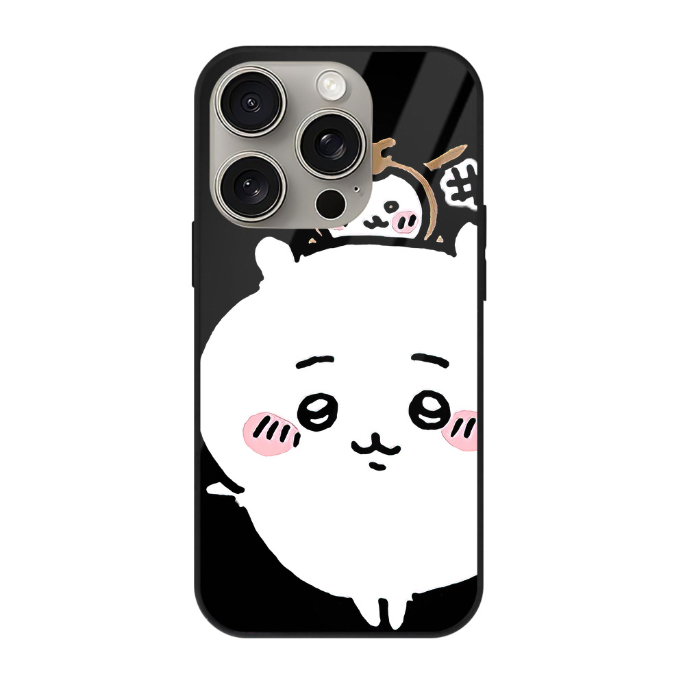 （画像用） ちいかわ ちいかわ Chii-kawa chiikawa 【iPhone15Pro対応】スマホケース 耐衝撃＆黄変防止 背面ガラス