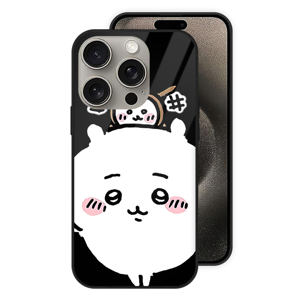 （画像用） ちいかわ ちいかわ Chii-kawa chiikawa 【iPhone15Pro対応】スマホケース 耐衝撃＆黄変防止 背面ガラス