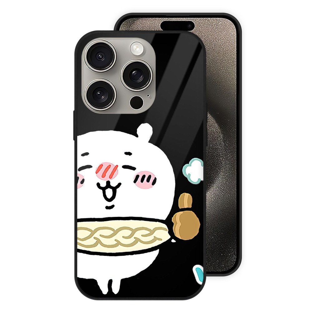 （画像用） ちいかわ ちいかわ Chii-kawa chiikawa 【iPhone15Pro対応】スマホケース 耐衝撃＆黄変防止 背面ガラス