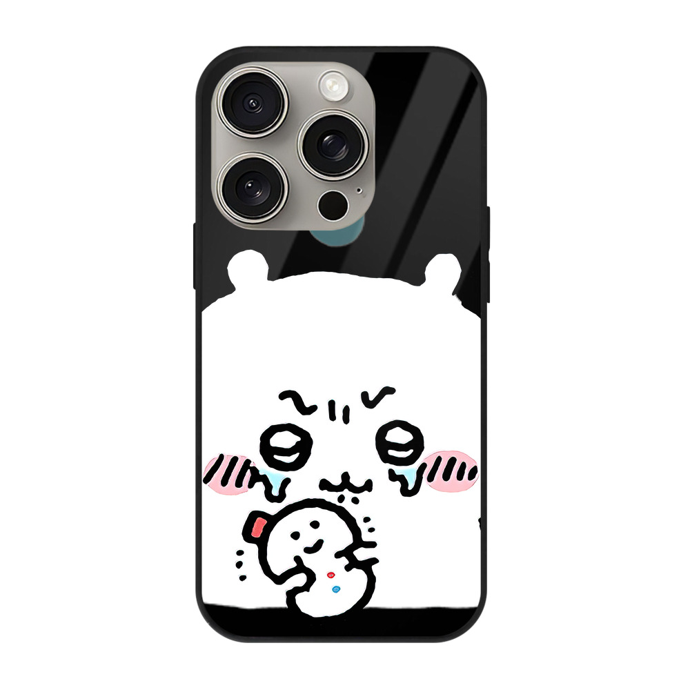 （画像用） ちいかわ ちいかわ Chii-kawa chiikawa 【iPhone15Pro対応】スマホケース 耐衝撃＆黄変防止 背面ガラス