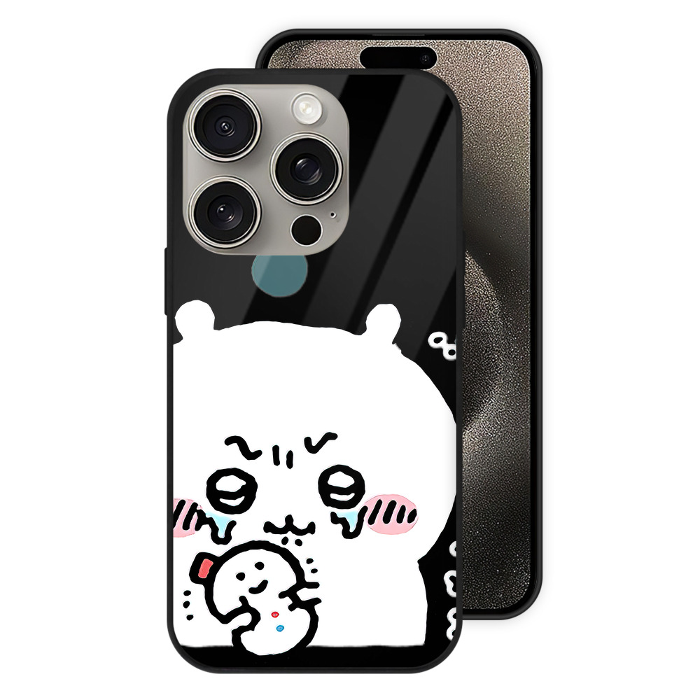 （画像用） ちいかわ ちいかわ Chii-kawa chiikawa 【iPhone15Pro対応】スマホケース 耐衝撃＆黄変防止 背面ガラス