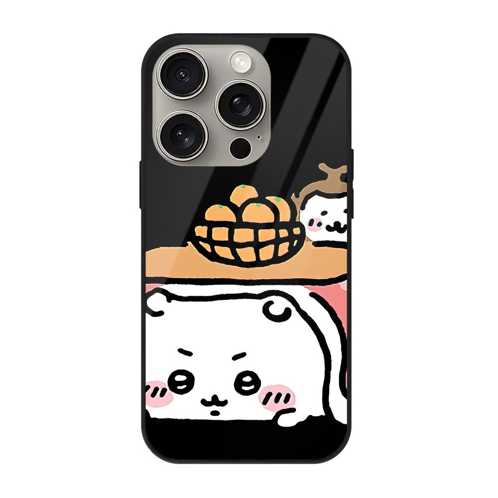 （画像用） ちいかわ ちいかわ Chii-kawa chiikawa 【iPhone15Pro対応】スマホケース 耐衝撃＆黄変防止 背面ガラス