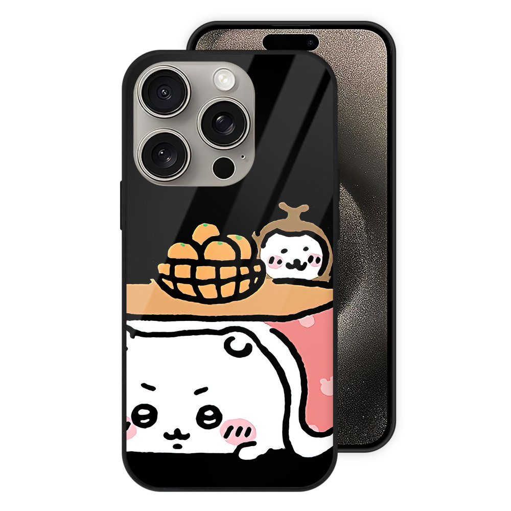 （画像用） ちいかわ ちいかわ Chii-kawa chiikawa 【iPhone15Pro対応】スマホケース 耐衝撃＆黄変防止 背面ガラス
