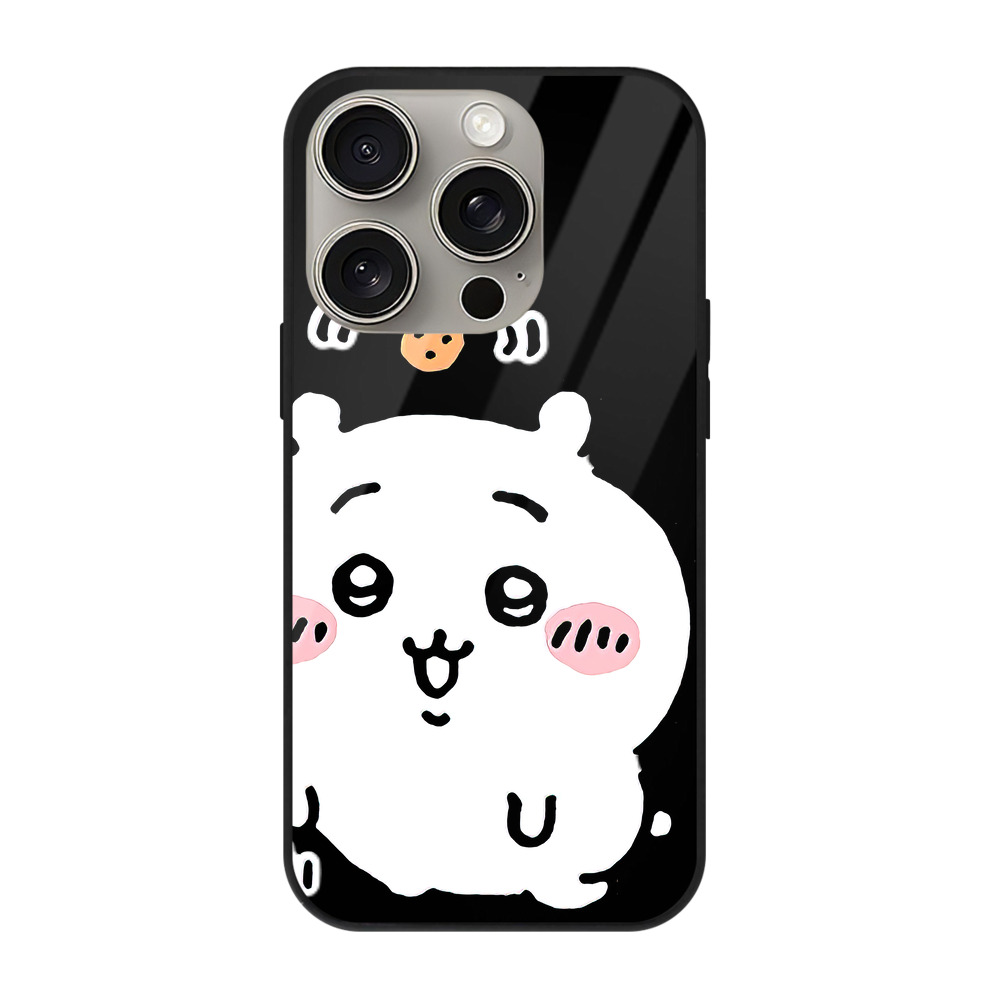 （画像用） ちいかわ ちいかわ Chii-kawa chiikawa 【iPhone15Pro対応】スマホケース 耐衝撃＆黄変防止 背面ガラス