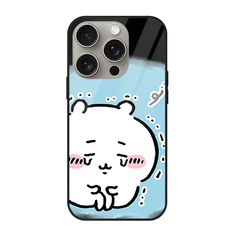 （画像用） ちいかわ ちいかわ Chii-kawa chiikawa 【iPhone15Pro対応】スマホケース 耐衝撃＆黄変防止 背面ガラス