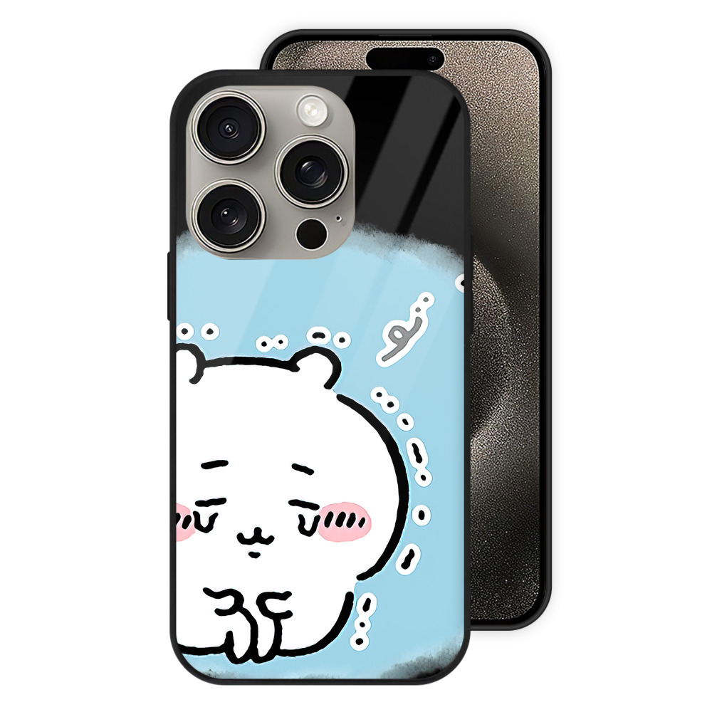 （画像用） ちいかわ ちいかわ Chii-kawa chiikawa 【iPhone15Pro対応】スマホケース 耐衝撃＆黄変防止 背面ガラス