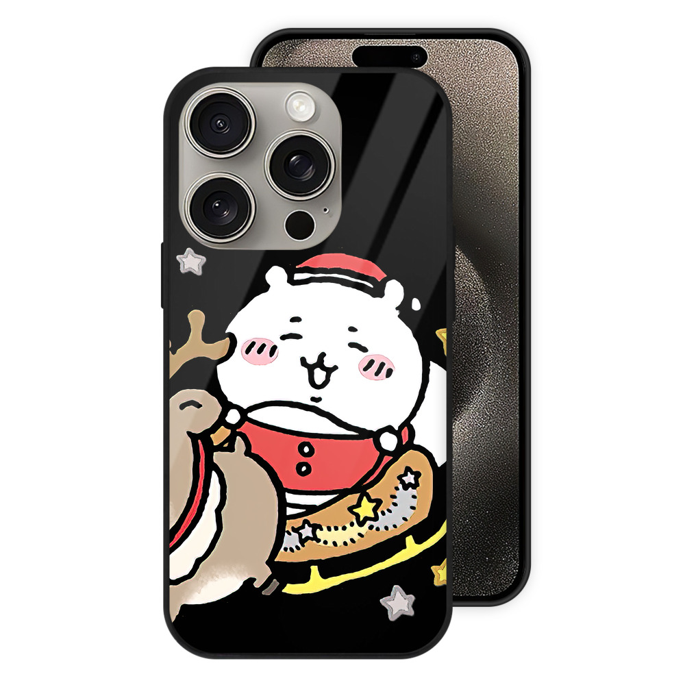 （画像用） ちいかわ ちいかわ Chii-kawa chiikawa 【iPhone15Pro対応】スマホケース 耐衝撃＆黄変防止 背面ガラス