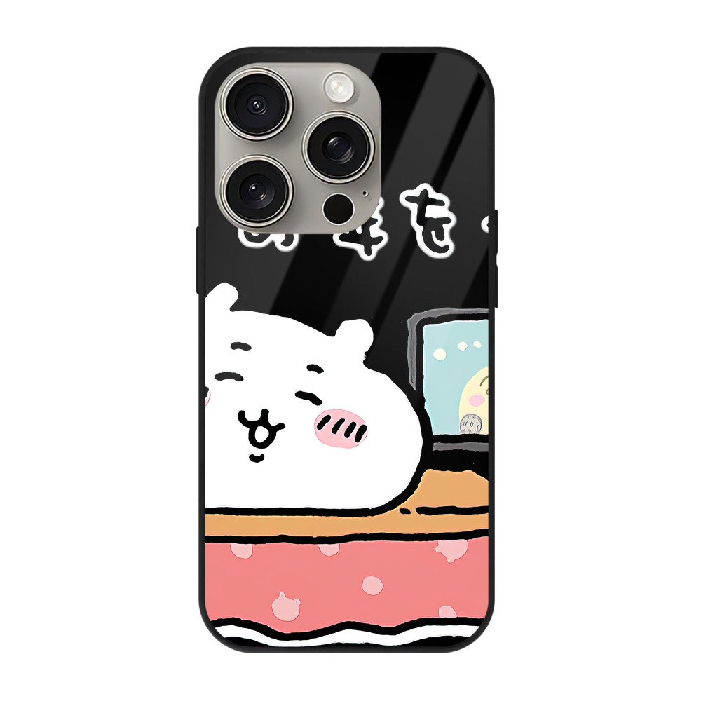 （画像用） ちいかわ ちいかわ Chii-kawa chiikawa 【iPhone15Pro対応】スマホケース 耐衝撃＆黄変防止 背面ガラス