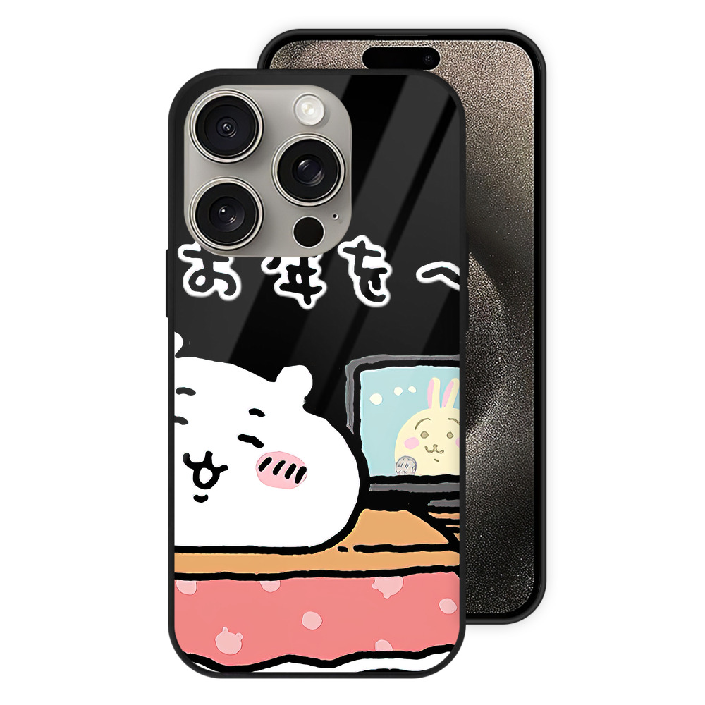 （画像用） ちいかわ ちいかわ Chii-kawa chiikawa 【iPhone15Pro対応】スマホケース 耐衝撃＆黄変防止 背面ガラス