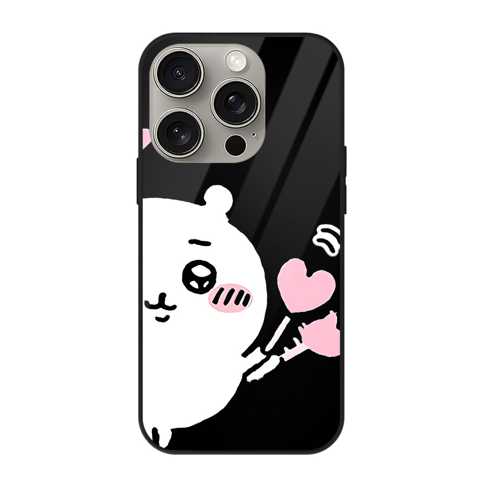 （画像用） ちいかわ ちいかわ Chii-kawa chiikawa 【iPhone15Pro対応】スマホケース 耐衝撃＆黄変防止 背面ガラス