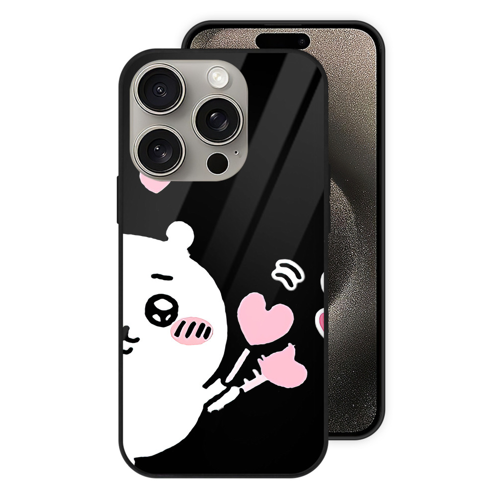 （画像用） ちいかわ ちいかわ Chii-kawa chiikawa 【iPhone15Pro対応】スマホケース 耐衝撃＆黄変防止 背面ガラス
