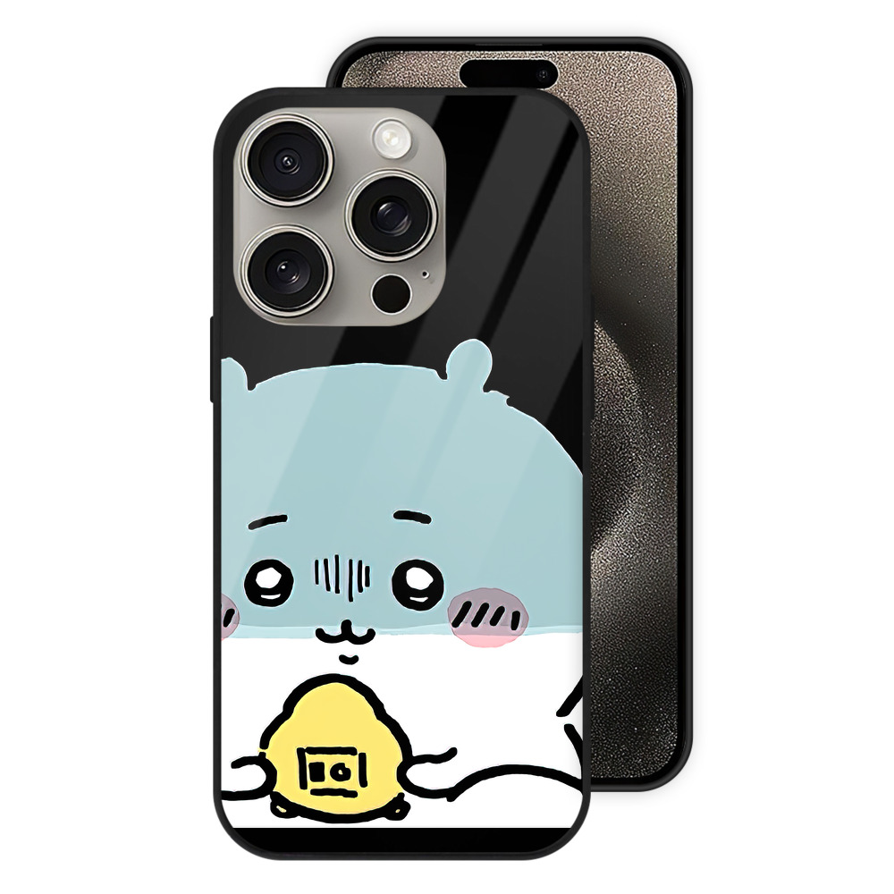 （画像用） ちいかわ ちいかわ Chii-kawa chiikawa 【iPhone15Pro対応】スマホケース 耐衝撃＆黄変防止 背面ガラス