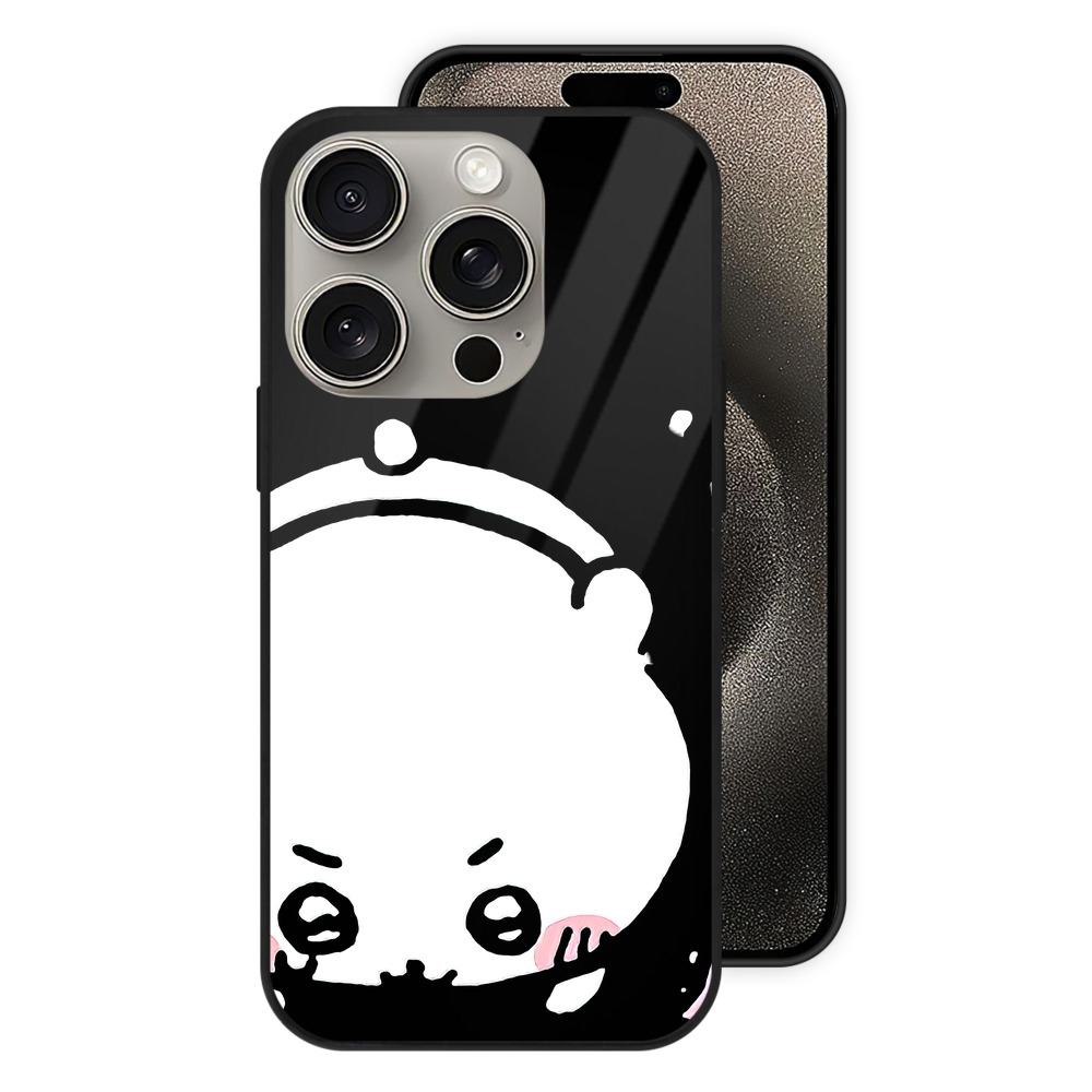 （画像用） ちいかわ ちいかわ Chii-kawa chiikawa 【iPhone15Pro対応】スマホケース 耐衝撃＆黄変防止 背面ガラス