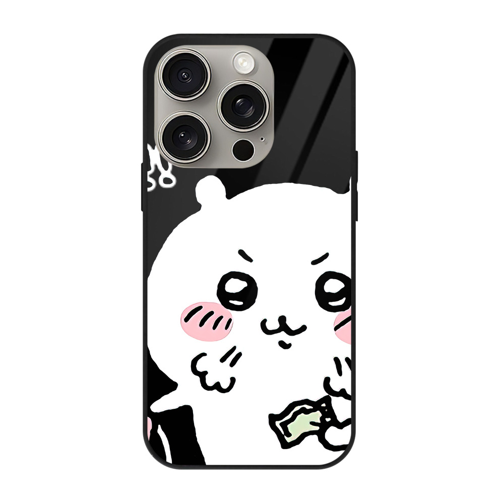 （画像用） ちいかわ ちいかわ Chii-kawa chiikawa 【iPhone15Pro対応】スマホケース 耐衝撃＆黄変防止 背面ガラス