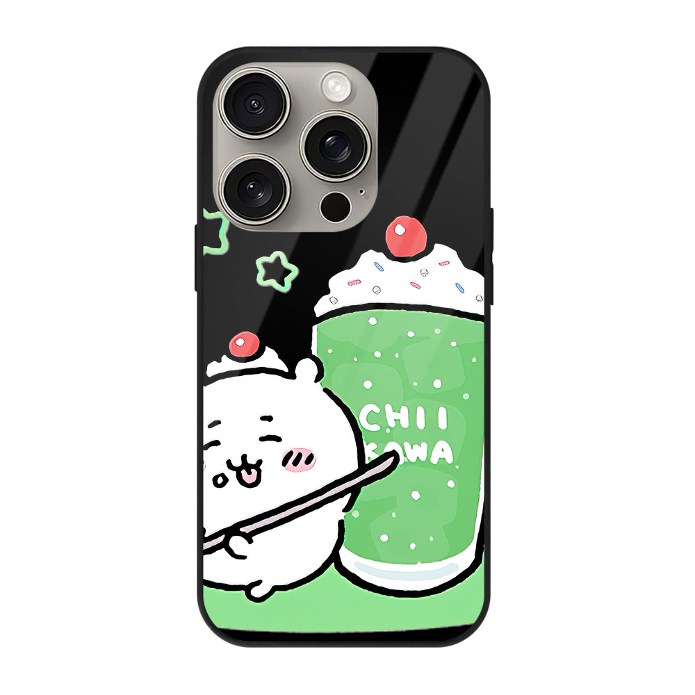 （画像用） ちいかわ ちいかわ Chii-kawa chiikawa 【iPhone15Pro対応】スマホケース 耐衝撃＆黄変防止 背面ガラス