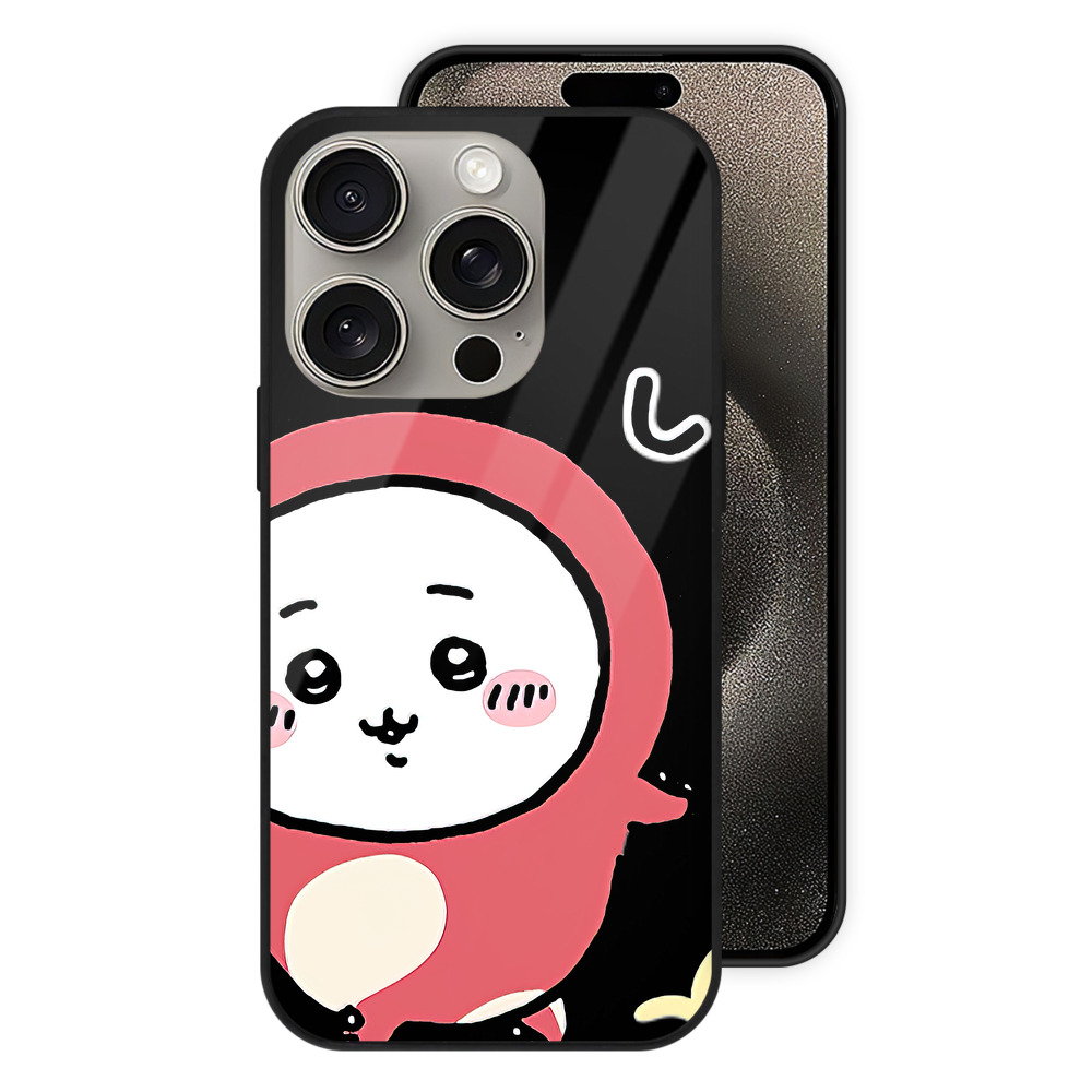 （画像用） ちいかわ ちいかわ Chii-kawa chiikawa 【iPhone15Pro対応】スマホケース 耐衝撃＆黄変防止 背面ガラス