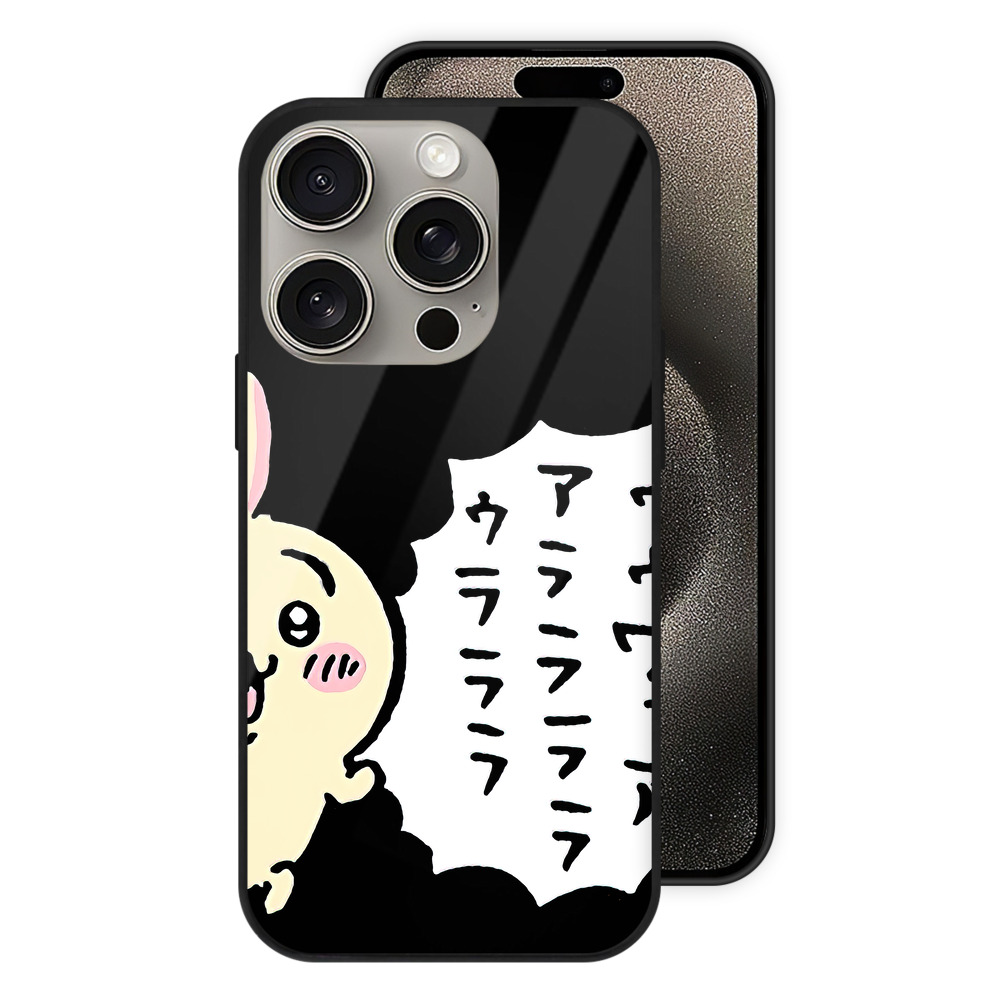 （画像用） ちいかわ うさぎ Chii-kawa usagi 【iPhone15Pro対応】スマホケース 耐衝撃＆黄変防止 背面ガラス