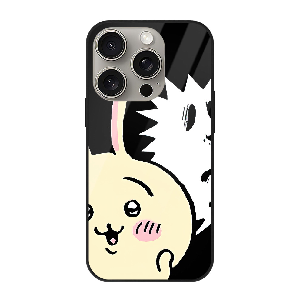 （画像用） ちいかわ うさぎ Chii-kawa usagi 【iPhone15Pro対応】スマホケース 耐衝撃＆黄変防止 背面ガラス