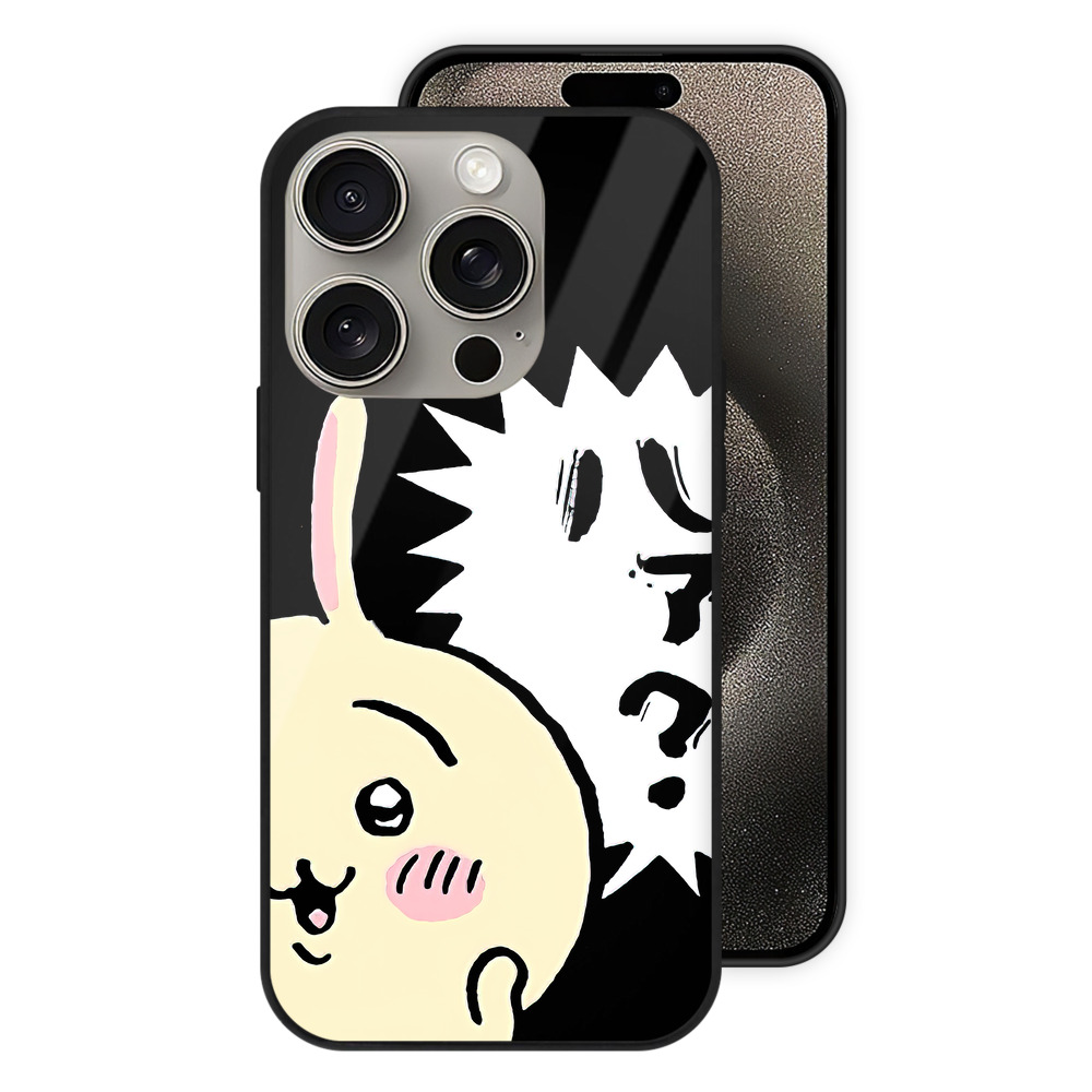 （画像用） ちいかわ うさぎ Chii-kawa usagi 【iPhone15Pro対応】スマホケース 耐衝撃＆黄変防止 背面ガラス