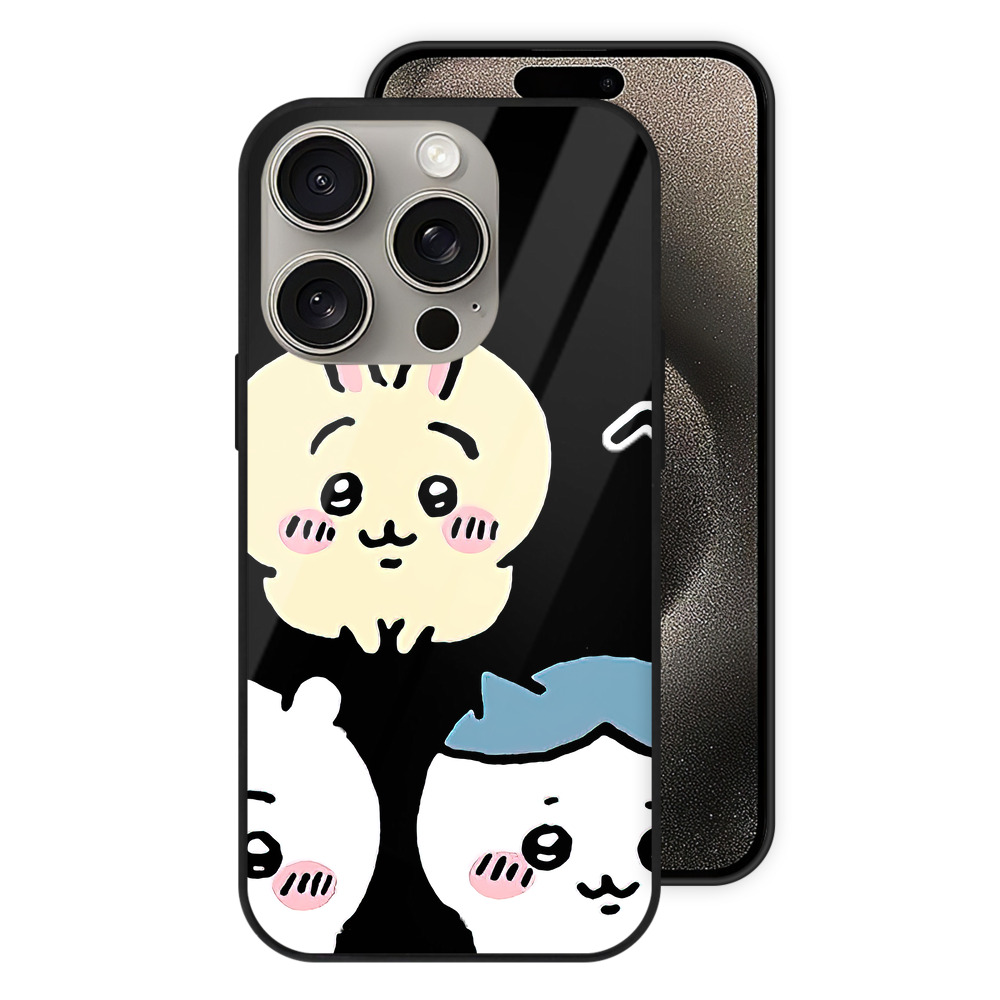 （画像用） ちいかわ うさぎ Chii-kawa usagi 【iPhone15Pro対応】スマホケース 耐衝撃＆黄変防止 背面ガラス