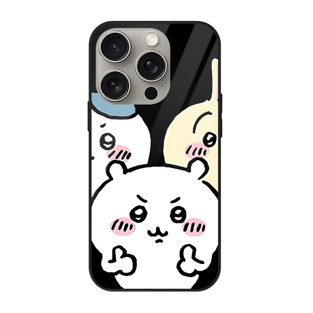 （画像用） ちいかわ うさぎ Chii-kawa usagi 【iPhone15Pro対応】スマホケース 耐衝撃＆黄変防止 背面ガラス