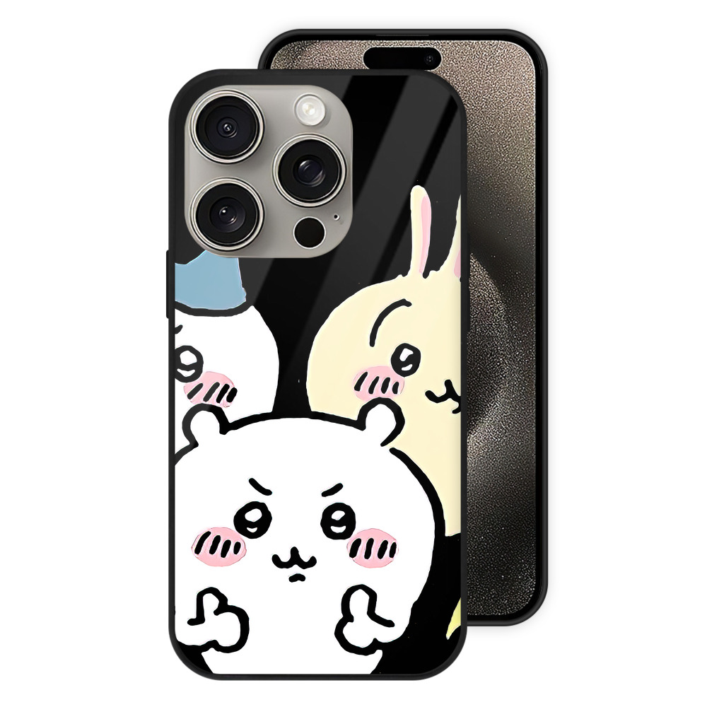（画像用） ちいかわ うさぎ Chii-kawa usagi 【iPhone15Pro対応】スマホケース 耐衝撃＆黄変防止 背面ガラス