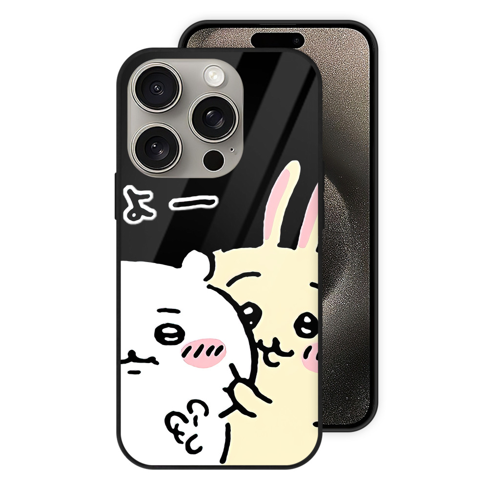 （画像用） ちいかわ うさぎ Chii-kawa usagi 【iPhone15Pro対応】スマホケース 耐衝撃＆黄変防止 背面ガラス