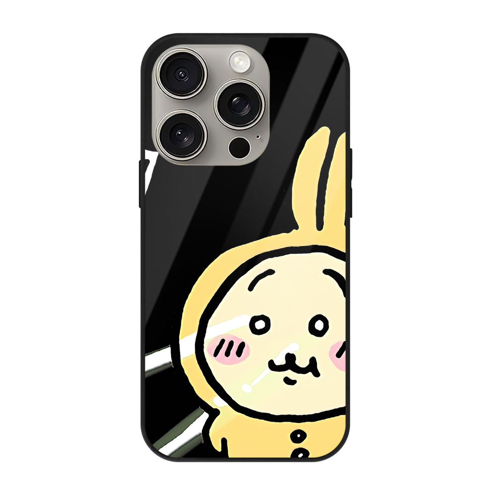 （画像用） ちいかわ うさぎ Chii-kawa usagi 【iPhone15Pro対応】スマホケース 耐衝撃＆黄変防止 背面ガラス