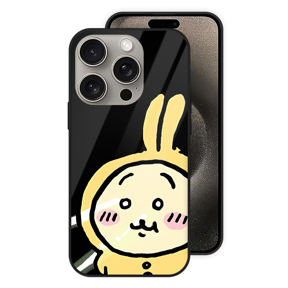 （画像用） ちいかわ うさぎ Chii-kawa usagi 【iPhone15Pro対応】スマホケース 耐衝撃＆黄変防止 背面ガラス