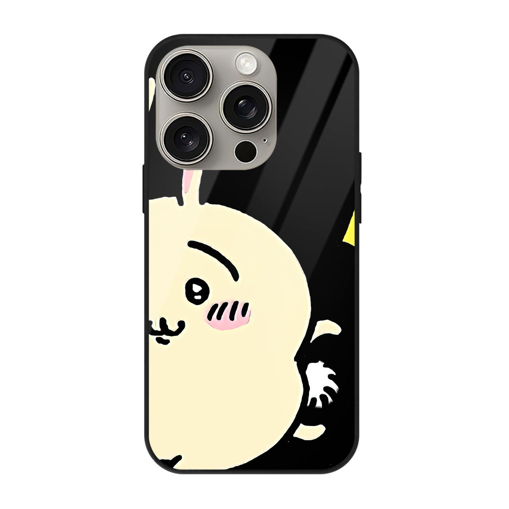（画像用） ちいかわ うさぎ Chii-kawa usagi 【iPhone15Pro対応】スマホケース 耐衝撃＆黄変防止 背面ガラス