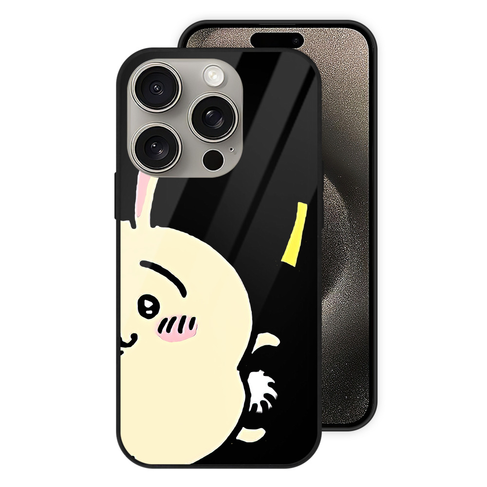 （画像用） ちいかわ うさぎ Chii-kawa usagi 【iPhone15Pro対応】スマホケース 耐衝撃＆黄変防止 背面ガラス