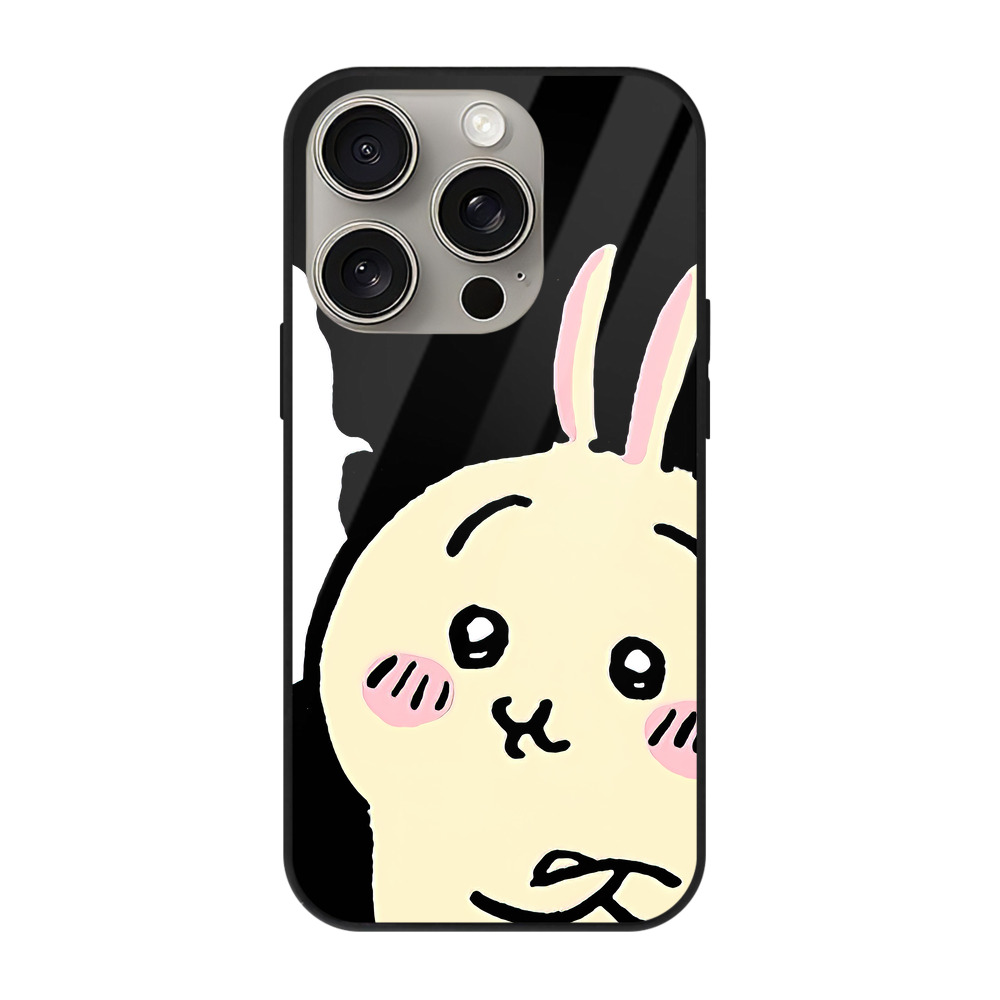 （画像用） ちいかわ うさぎ Chii-kawa usagi 【iPhone15Pro対応】スマホケース 耐衝撃＆黄変防止 背面ガラス