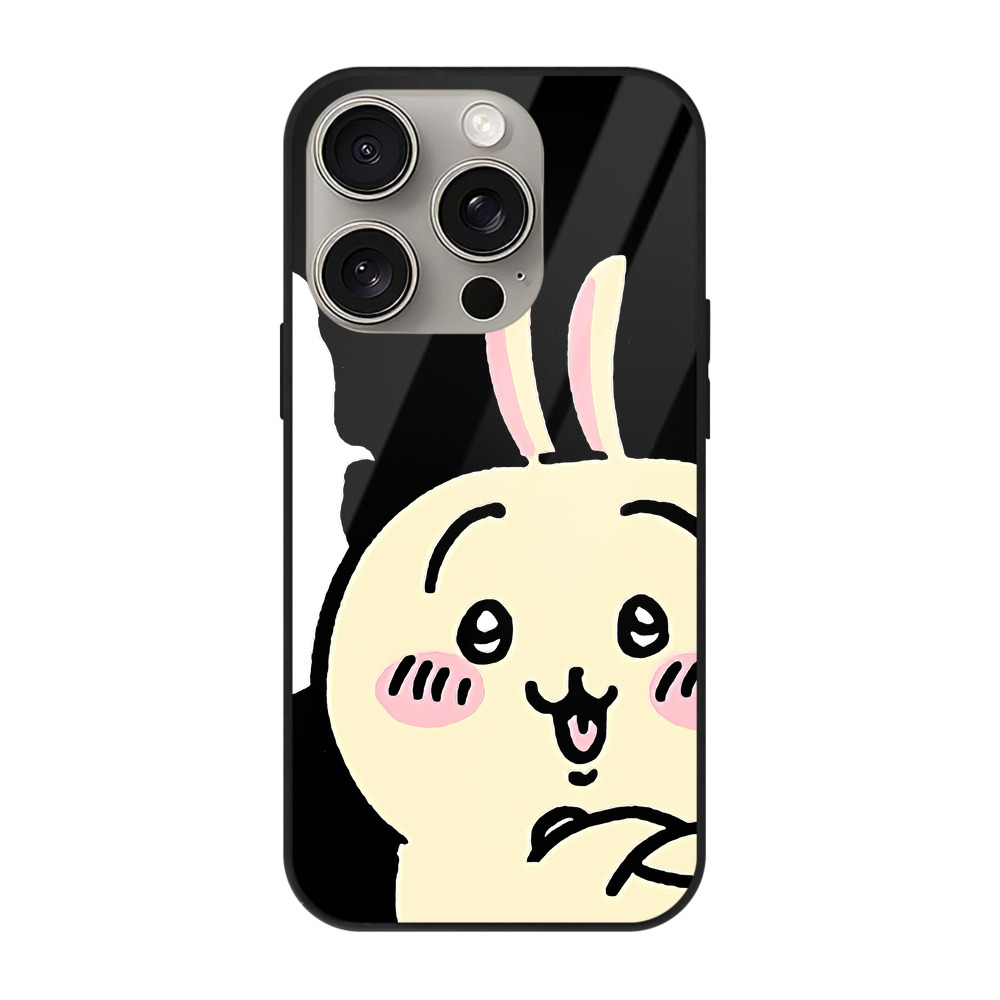 （画像用） ちいかわ うさぎ Chii-kawa usagi 【iPhone15Pro対応】スマホケース 耐衝撃＆黄変防止 背面ガラス